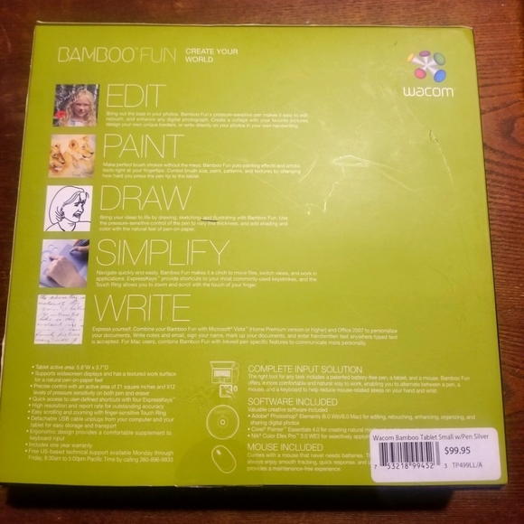 Wacom Bamboo Fun CTE450S USB Drawing Tablet with Pen & Mouse - Picture 2 of 8